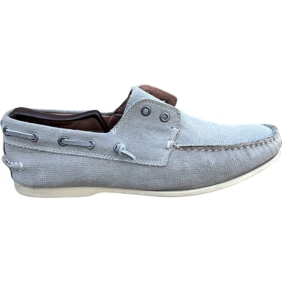 John Varvatos Star USA Suede Boat Shoes Size 9.5 M in Grey 